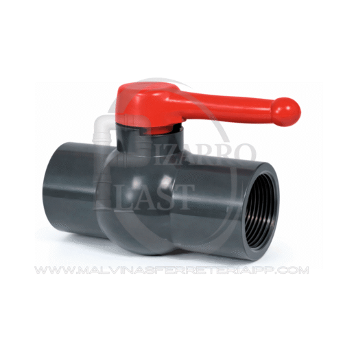 LLAVE ESFERICA DE PALANCA GRIS ROSCADO PVC - ERA