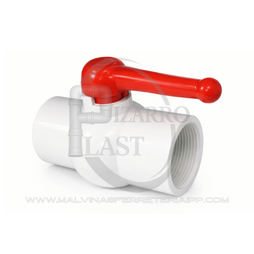 LLAVE ESFERICA DE PALANCA BLANCO ROSCADO PVC – ERA