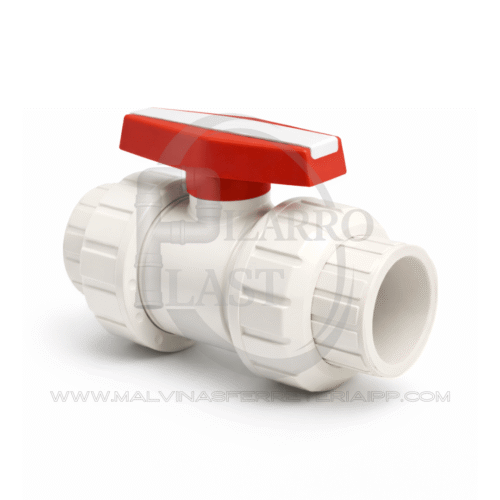 LLAVE CON DOBLE UNION UNIVERSAL BLANCO A PRESION PVC SCH80 - ERA