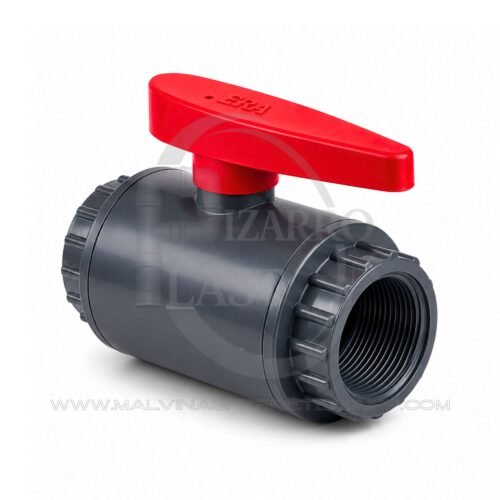 LLAVE ESFERICA TIPO SK GRIS OSCURO ROSCADO PVC – ERA